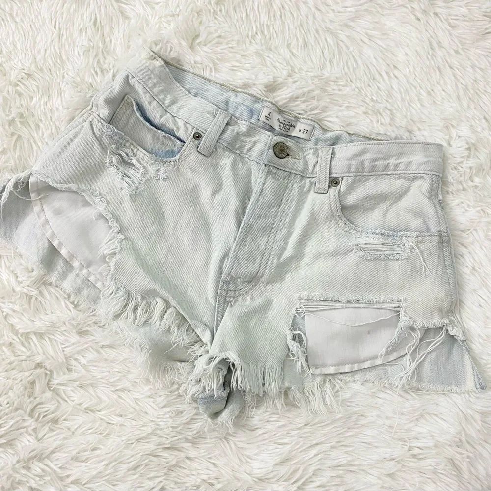 Y2k Vintage Abercrombie & Fitch Light Blue Low Rise Denim Shorts